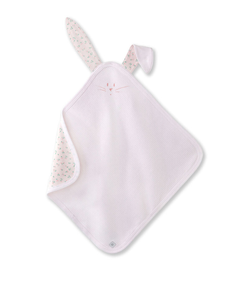 Doudou b&eacute;b&eacute; rose VIENNE/blanc ECUME