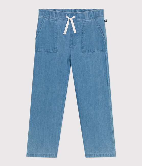 Pantalon droit en denim léger enfant garçon bleu DENIM CLAIR