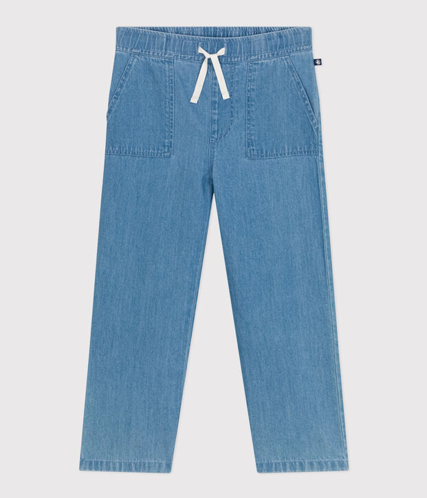 Pantalon droit en denim l&eacute;ger enfant gar&ccedil;on bleu