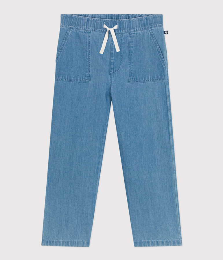 Pantalon droit en denim l&eacute;ger enfant gar&ccedil;on bleu DENIM CLAIR