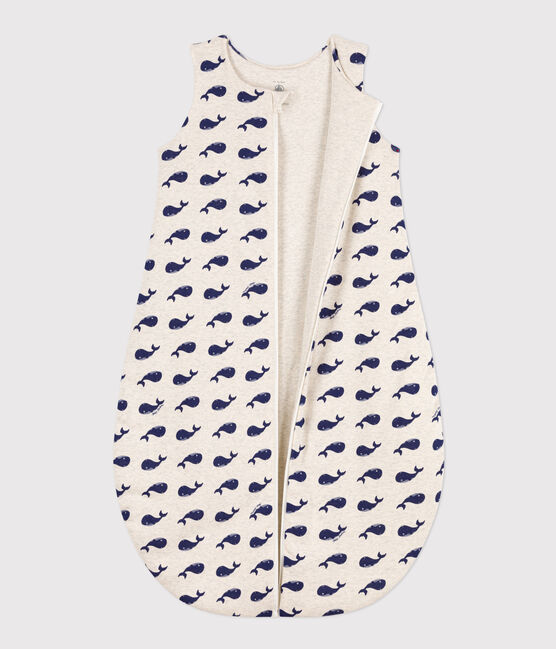 Gigoteuse baleines marines en coton beige MONTELIMAR/bleu MEDIEVAL