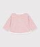 Tee-shirt b&eacute;b&eacute; en coton manches longues &agrave; rayures rose/&eacute;cru