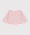 Tee-shirt b&eacute;b&eacute; en coton manches longues &agrave; rayures rose/&eacute;cru