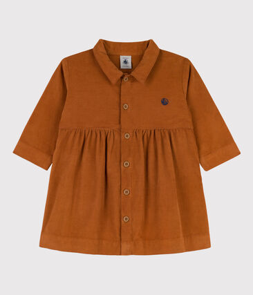 PETIT BATEAU - Robe manches longues bébé en velours fin