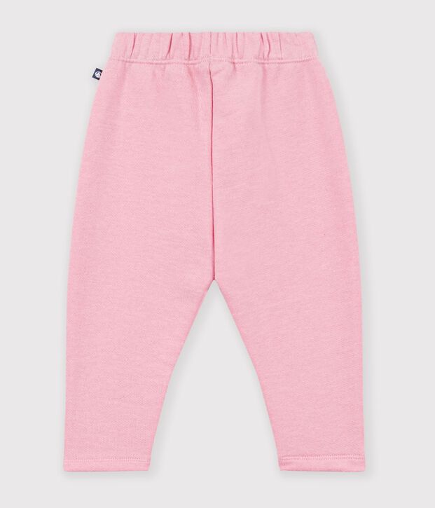 Pantalon de jogging b&eacute;b&eacute; en coton uni rose