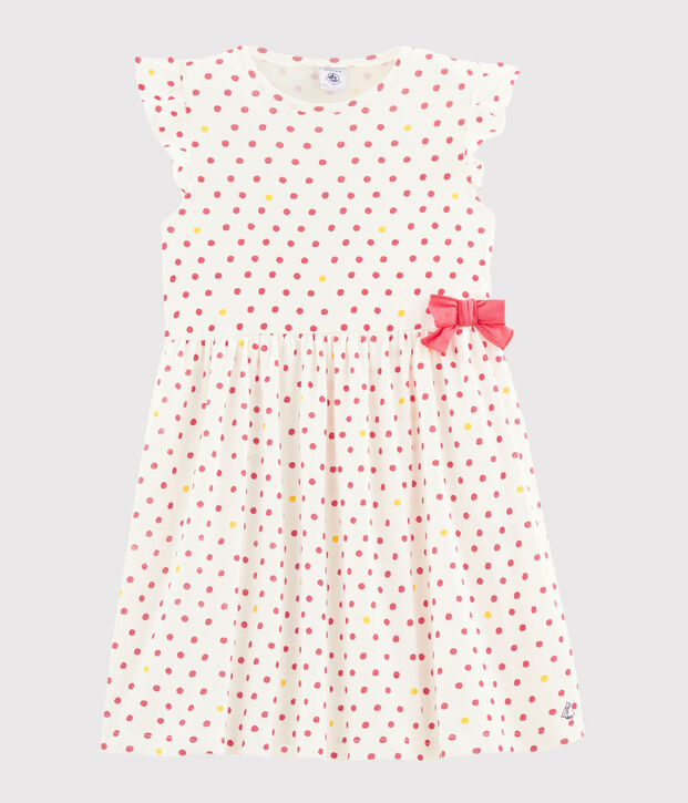 Robe enfant fille blanc/multicouleur