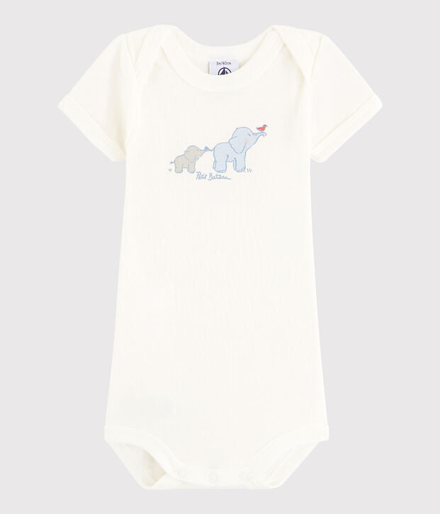 Body manches courtes b&eacute;b&eacute; fille-gar&ccedil;on blanc