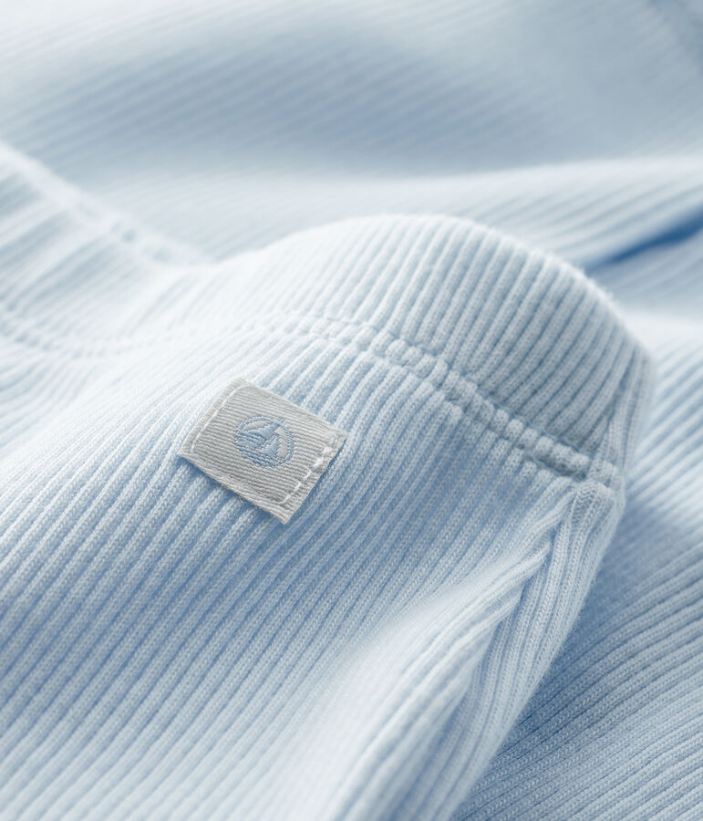 Cale&ccedil;on b&eacute;b&eacute; en c&ocirc;te 2x2 en coton biologique bleu FRAICHEUR