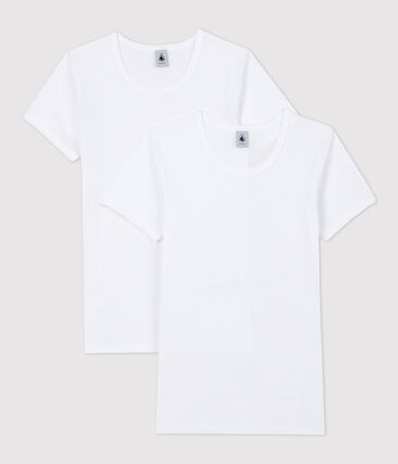 Lot de 2 tee-shirts manches courtes blancs fille en coton