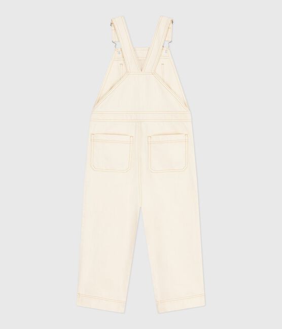 Salopette enfant en denim unie écru MILK