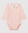 Body rose à col bébé en coton biologique rose FLEUR