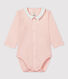 Body rose à col bébé en coton biologique