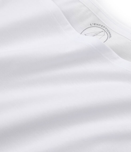 Tee-shirt manches courtes femme en coton sea island blanc ECUME