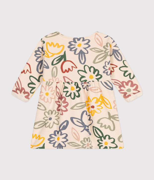 Robe manches longues b&eacute;b&eacute; &eacute;cru/multicouleur