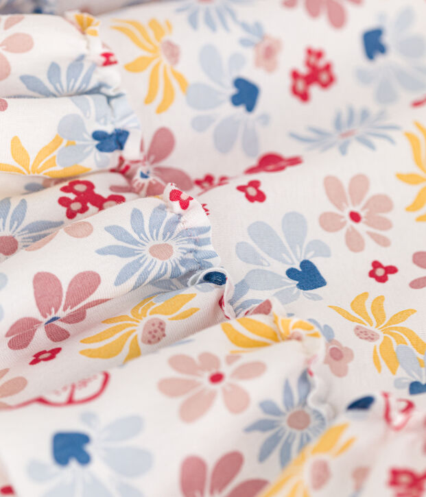 Robe sans manche en coton enfant fille blanc/multicouleur