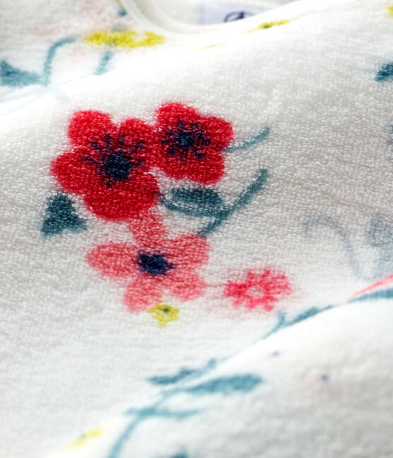 Surpyjama à imprimé fleuri bébé fille en polaire blanc MARSHMALLOW/blanc MULTICO