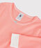 Pyjama snugfit rayé milleraies petite fille en coton rose PEACHY/blanc MARSHMALLOW