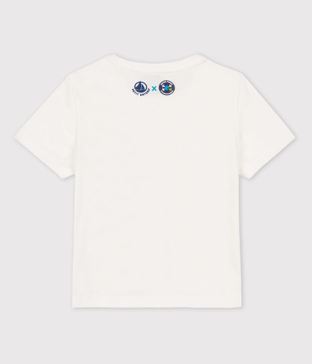 Tee-shirt B&eacute;b&eacute; Petit Bateau x Water Family blanc