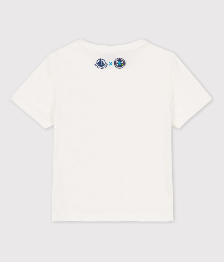 Tee-shirt B&eacute;b&eacute; Petit Bateau x Water Family blanc