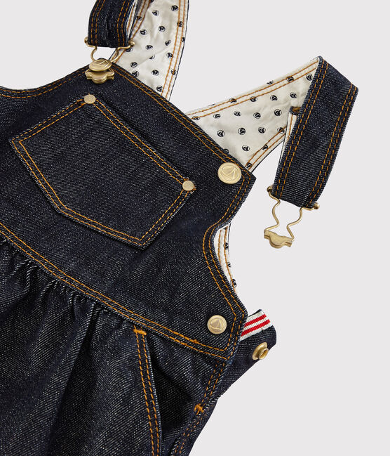 Robe salopette bébé fille en jean bleu JEAN