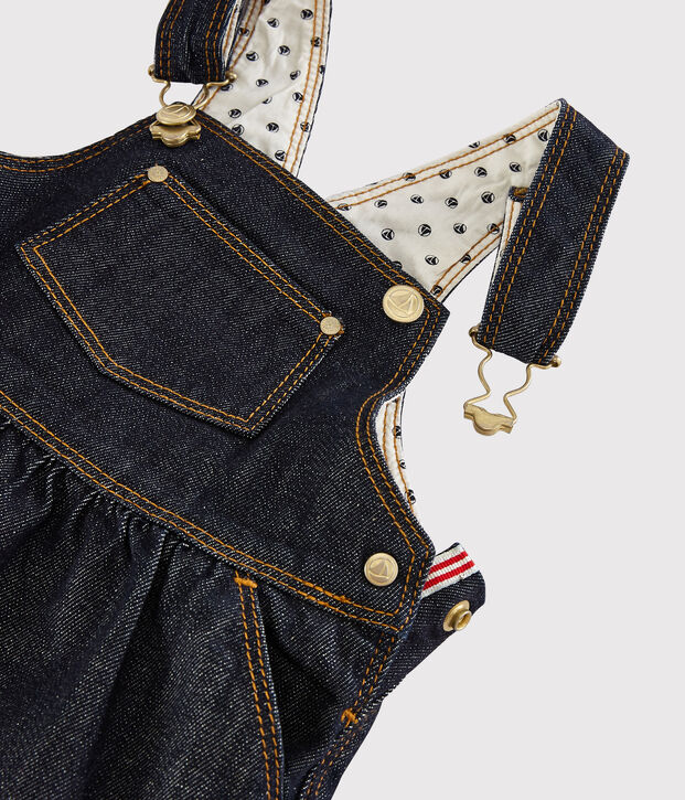 Robe salopette b&eacute;b&eacute; fille en jean bleu
