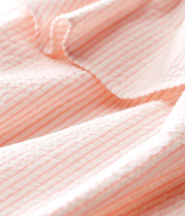 Combicourt ray&eacute; b&eacute;b&eacute; fille blanc/rose
