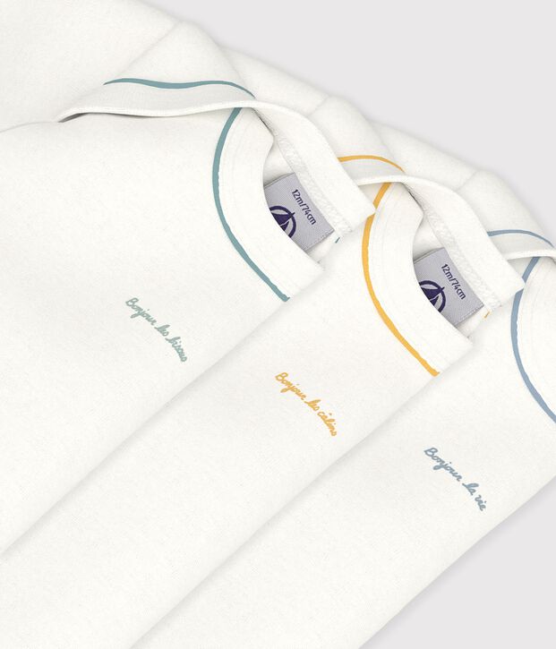 Lot de bodies manches longues en coton uni b&eacute;b&eacute; multicouleur