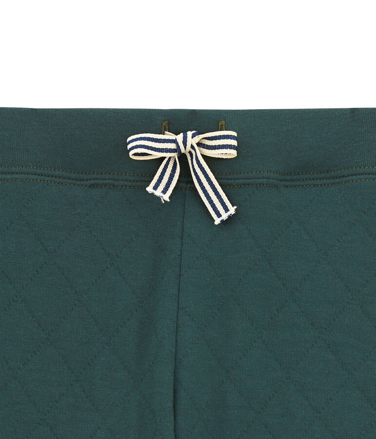 Pantalon gar&ccedil;on en tubique matelass&eacute; vert