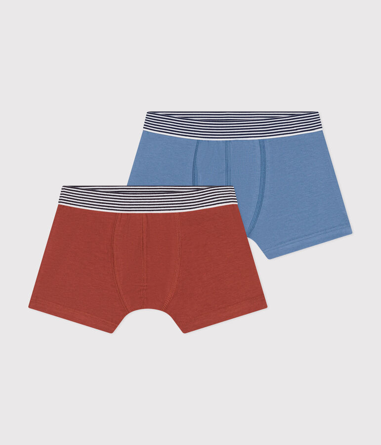Lot de 2 boxers en coton et &eacute;lasthanne enfant variante 2