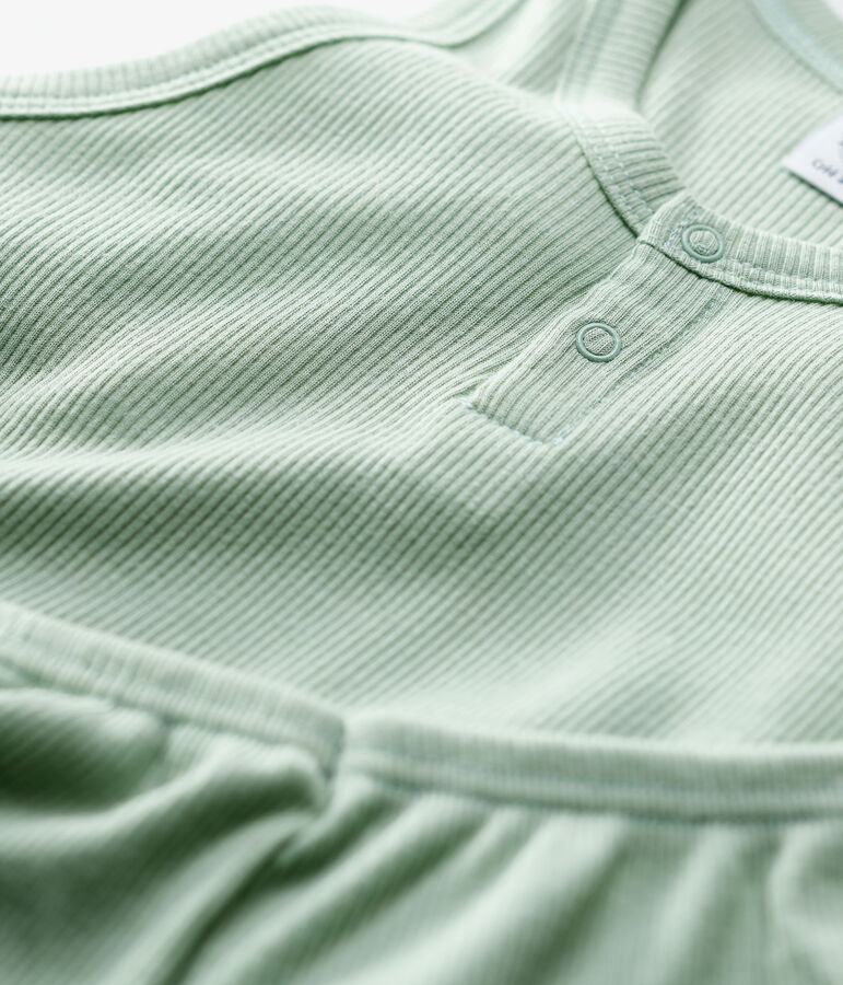 Pyjacourt uni jade petit gar&ccedil;on en coton lyocell vert HERBIER