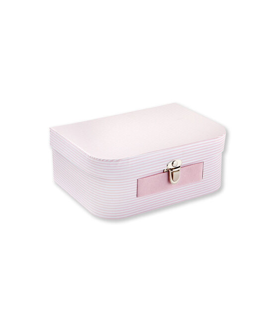 Valisette multi-usage à milleraies rose VIENNE/blanc ECUME