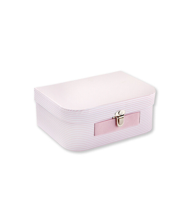 Valisette multi-usage &agrave; milleraies rose/blanc