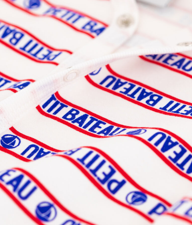 Combicourt Petit Bateau b&eacute;b&eacute; en coton blanc MARSHMALLOW/rouge TERKUIT/ MULTICO