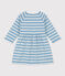 Robe manches longues en jersey épais rayé bébé AZUL/ MONTELIMAR