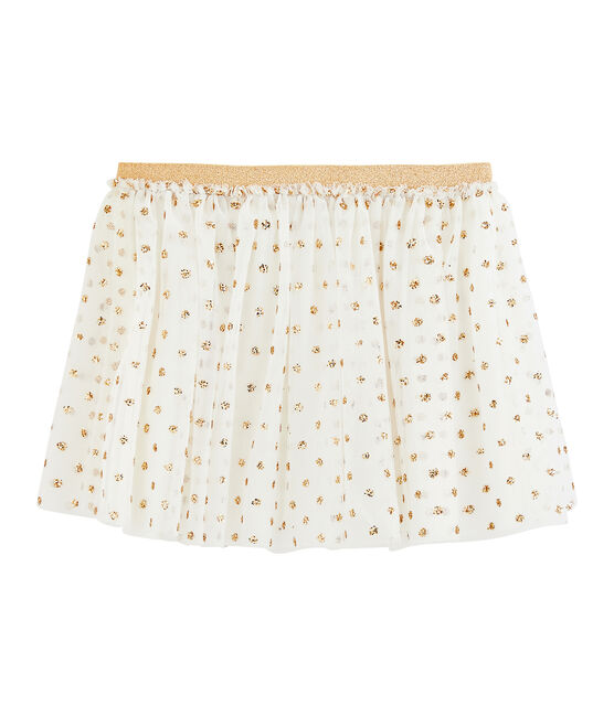 Jupe enfant fille blanc MARSHMALLOW/jaune OR