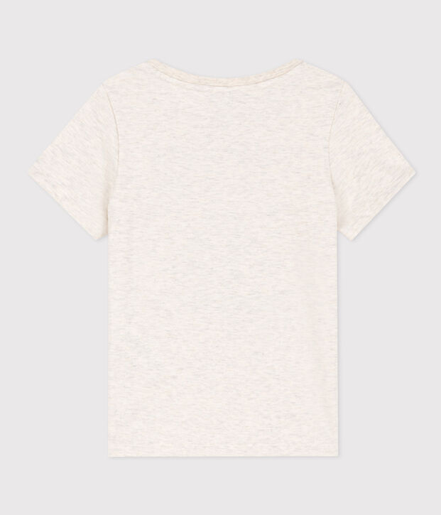 Tee-shirt manches courtes en coton enfant fille beige
