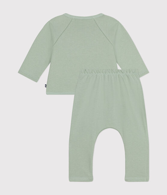 Ensemble 2 pièces en molleton bébé vert HERBIER