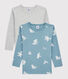 Lot de 2 tee-shirts manches longues imprimé yéti petit garçon