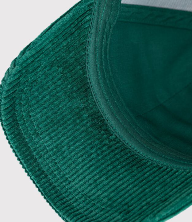 Casquette enfant en velours unie vert
