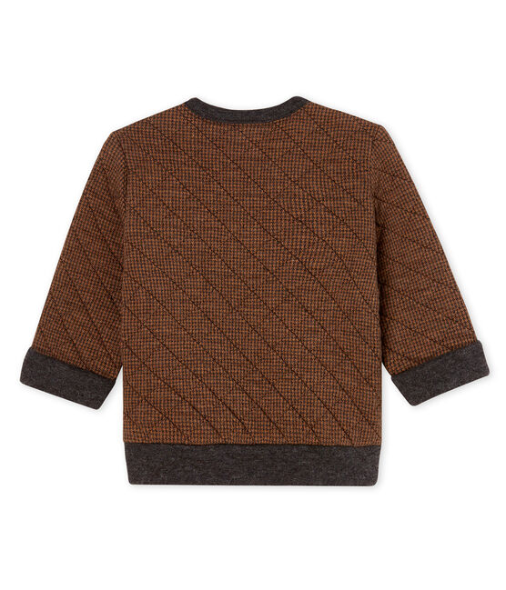Sweatshirt bébé garçon en tubique pied-de-poule noir CITY/marron COCOA