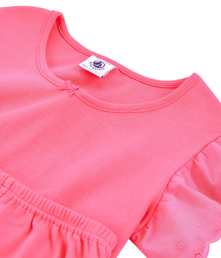 Pyjacourt petite fille en c&ocirc;te rose