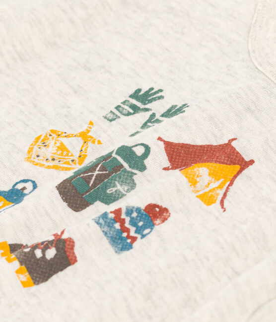 Tee-shirt manches longues en tubique bébé beige MONTELIMAR CHINE