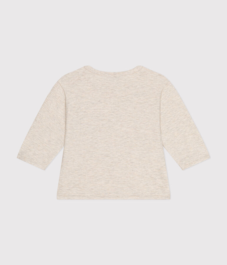 Tee-shirt manches longues en jersey fin b&eacute;b&eacute; beige MONTELIMAR CHINE