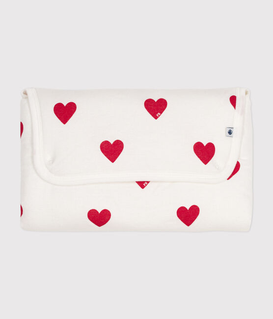 Tapis à langer en coton bébé blanc MARSHMALLOW/rouge TERKUIT
