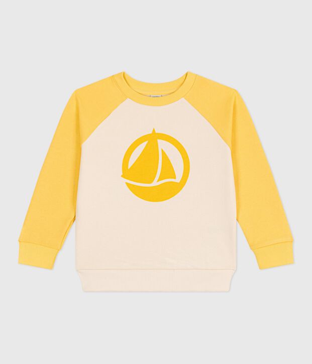 Sweatshirt enfant mixte en coton jaune/multicouleur