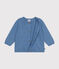 Cardigan en tricot de coton ajouré bébé bleu BEACH
