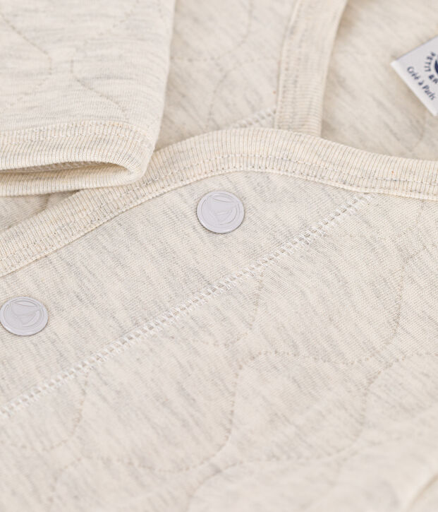 Cardigan b&eacute;b&eacute; en tubique matelass&eacute; beige chin&eacute;