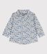 Chemise manches longues bébé imprimée fleuri en popeline