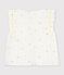 Blouse enfant en coton sans manche imprim&eacute;e fleurs blanc/vert