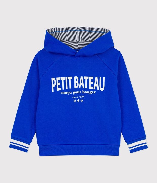 Sweatshirt &agrave; capuche enfant en coton bleu vif